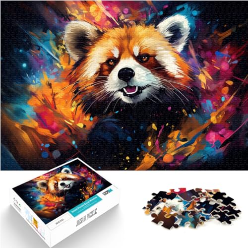 Puzzles Roter Panda 1000-teiliges Puzzle für Erwachsene aus Holz, Lernspielzeug, Familienspiele, Weihnachts- und Geburtstagsgeschenke (50 x 75 cm) von AITEXI