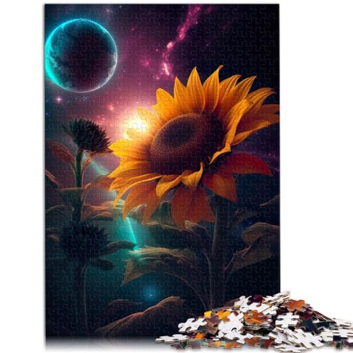 Puzzles Sunflower Earth Galaxy Puzzle für Erwachsene und Kinder, 500 Teile Holzpuzzle, Lernpuzzlespiel für Geburtstag, Weihnachten (38 x 52 cm) von AITEXI