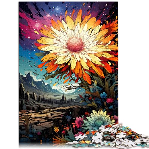 Puzzles Wunderschöne Bunte Gänseblümchen für Erwachsene, 1000-teiliges Puzzle, Holzpuzzle, Lernpuzzlespiel für Geburtstag, Weihnachten (50 x 75 cm) von AITEXI