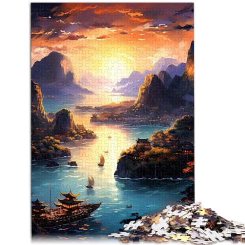 Puzzles als Geschenke, Ha Long Bay, Vietnam, 1000-teiliges Puzzle für Erwachsene, Holzpuzzle, Lernspiel, Herausforderungsspielzeug (50 x 75 cm) von AITEXI
