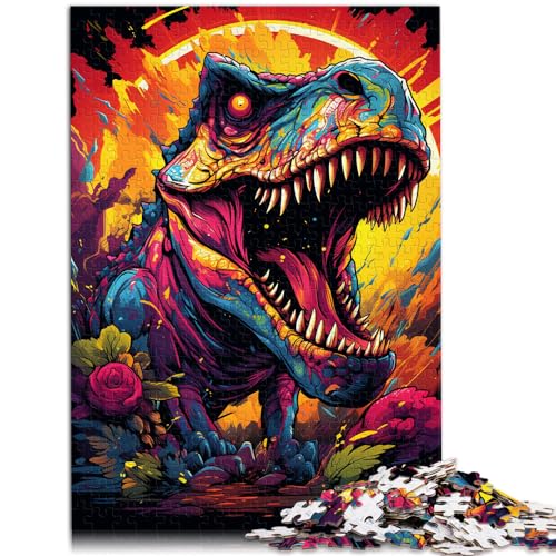 Puzzles als Geschenke, Wildes Dinosaurier-Gemälde für Erwachsene, 500-teiliges Puzzle, Holzpuzzle, Lernpuzzle (38 x 52 cm) von AITEXI