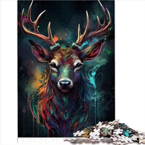 Puzzles für Erwachsene, 1000 Teile, Puzzle für Kinder, Hirsch-Supernaturalismus, Holzpuzzle für Erwachsene, 1000 Teile, Puzzle-Geschenke, lustige Puzzles, 1000 Teile (50 x 75 cm) von AITEXI