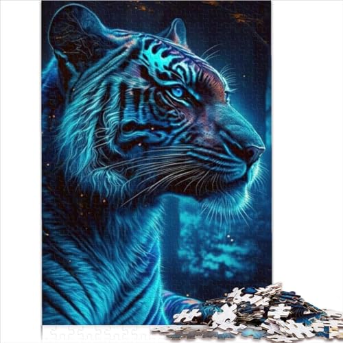 Puzzles für Erwachsene, 1000 Teile, Tiger-Neon-Puzzle für Erwachsene, Holzpuzzle für Teenager, Geschenke, Lernen, Lernspielzeug, Familienspiele, 1000 Teile (50 x 75 cm) von AITEXI