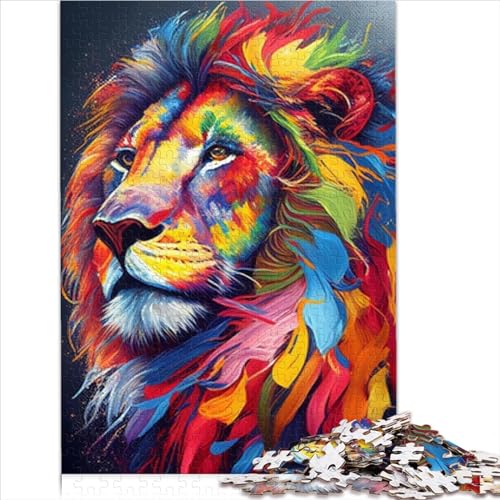 Puzzles für Erwachsene, 1000 Teile, buntes Löwengesicht, Tier-Puzzle, Geschenk, lustige Familienpuzzles für Erwachsene, Denksportaufgabe, 1000 Teile (26 x 38 cm) von AITEXI