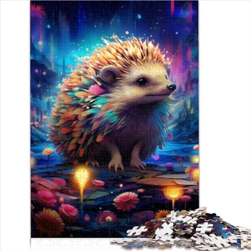 Puzzles für Erwachsene, 1000-teiliges Kunst-Igel-Holzpuzzle für Erwachsene und Kinder ab 14 Jahren, Lernspiel, Herausforderungsspielzeug (50 x 75 cm) von AITEXI