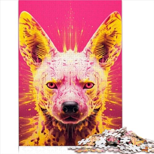 Puzzles für Erwachsene 1000-teilige Puzzles für Erwachsene und Kinder psychedelisch Die Hyäne Holzpuzzles für Erwachsene und Kinder ab 12 Jahren Anspruchsvolles Spiel (50 x 75 cm) von AITEXI