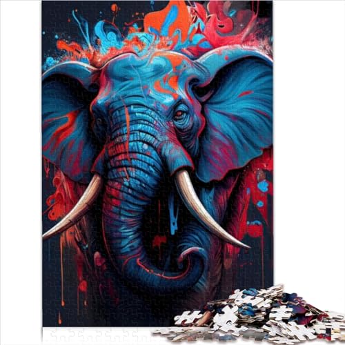 Puzzles für Erwachsene und Kinder, Motiv: Der anmutige Elefant, 1000 Teile, für Erwachsene, Heimdekoration, 1000 Teile (26 x 38 cm) von AITEXI