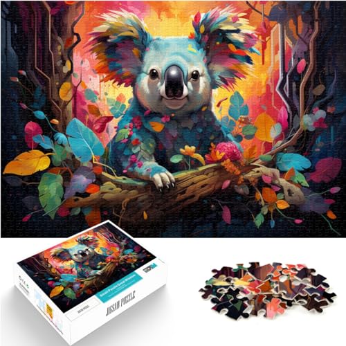 Puzzles für Fantasie, bunter Koala, für Erwachsene, 1000-teiliges Puzzle, Holzpuzzle, Lernspiele, Heimdekorationspuzzle (50 x 75 cm) von AITEXI