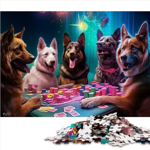 Puzzles für Kinder, Hunde Spielen Poker, Puzzlespiel für Erwachsene, Holzpuzzle für Erwachsene und Kinder ab 12 Jahren, Puzzle – herausforderndes Spiel (50 x 75 cm) von AITEXI