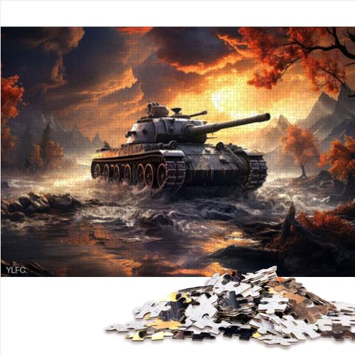 Puzzles für Panzer Tiger Panzer 1000 Teile Puzzle für Erwachsene Premium-Karton für Erwachsene Familie Weihnachtswunschliste mit Weihnachtsmann 1000 Stück (26 x 38 cm) von AITEXI