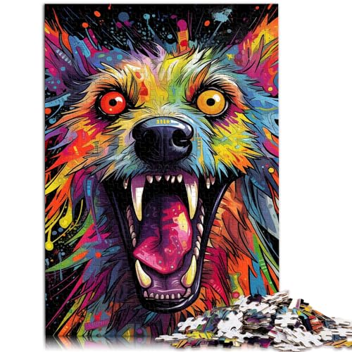 Puzzles für Psychedelic. Die Hyäne. Kunstpuzzles für Erwachsene, 1000 Teile, Holzpuzzles für anspruchsvolle Puzzlespiele und Familienspiele (50 x 75 cm) von AITEXI