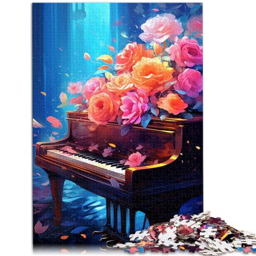 Puzzles für Puzzle-Klavier, farbenfrohes Puzzle 1000 Teile, Holzpuzzle, interessante Puzzles zur Stressreduzierung (50 x 75 cm) von AITEXI