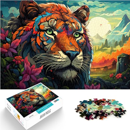 Puzzles für Puzzle Schönes buntes Tiger-Puzzle für Erwachsene, 1000 Teile, Holzpuzzle ganze Familie und das (50 x 75 cm) von AITEXI