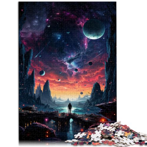 Puzzles für farbenfrohes psychedelisches Weltraumpuzzle | Puzzle 1000 Teile für Erwachsene, Holzpuzzle, Mitmachspiel, Familiendekoration (50 x 75 cm) von AITEXI