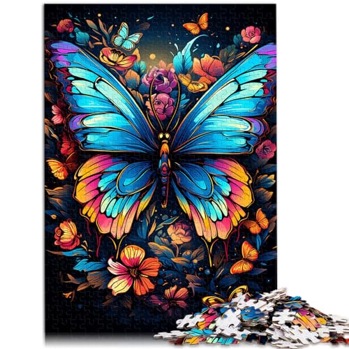 Puzzles zum Ausmalen, Schmetterling, 1000-teiliges Puzzle für Erwachsene, Holzpuzzle, Lernpuzzlespiel für Geburtstag, Weihnachten (50 x 75 cm) von AITEXI
