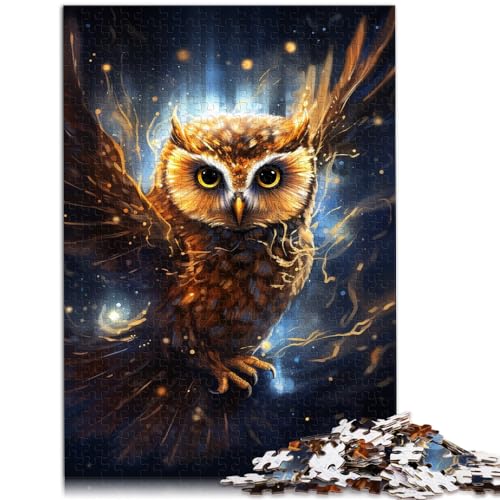 Puzzlespiel Galaxy Owl 1000-teiliges Puzzle für Erwachsene, Holzpuzzlespielzeug, Puzzles, Lernspiele, Stressabbau-Puzzles (50 x 75 cm) von AITEXI