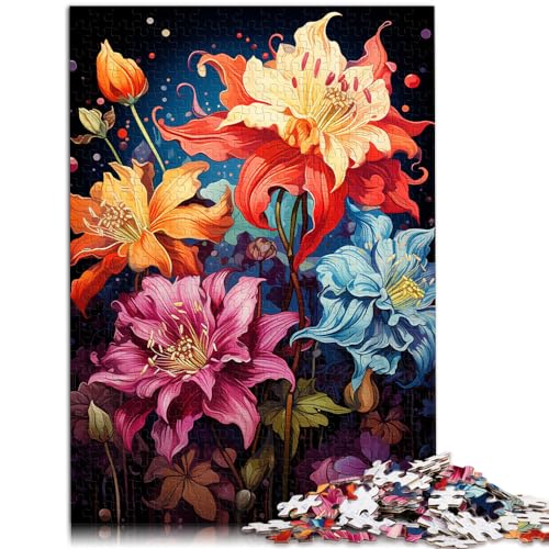 Puzzlespiel Schönes, farbenfrohes Blumengemälde. 500-teiliges Puzzle. Holzpuzzle. Jedes Teil ist einzigartig – anspruchsvolles, unterhaltsames Spiel für die ganze Familie (38 x 52 cm). von AITEXI