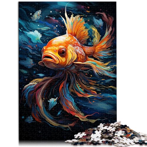 Puzzlespiele, Galaxie-Goldfisch-Puzzle für Erwachsene, 500 Teile, Holzpuzzle, Geburtstagsgeschenk, Geschenke für oder, Wandkunst (38 x 52 cm) von AITEXI