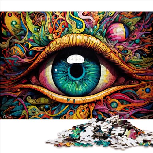 Puzzling for Gift Puzzle für Erwachsene Psychedelic Eyes Holzpuzzle für Erwachsene Kinder ab 12 Jahren Lernspielzeug zum Stressabbau 1000 Teile (50 x 75 cm) von AITEXI