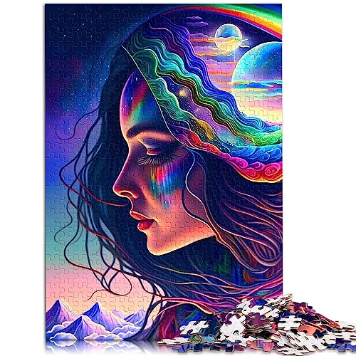 Rainbow Spirit 1000-teiliges Puzzle für Erwachsene, Holzpuzzle, herausforderndes Spiel, Geschenke, 50 x 75 cm von AITEXI