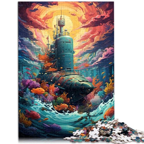 Spiel-Geschenk-Puzzle „Die farbenfrohe Psychedelie der U-Boote“ 1000-teiliges Puzzle aus Holz, Puzzlespielspielzeug für die ganze Familie, Puzzle-Geschenk (50 x 75 cm) von AITEXI