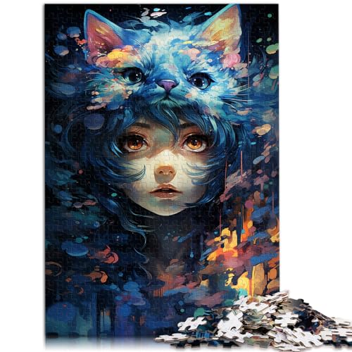 Spielgeschenk Puzzle Blu-ray Catwoman farbenfrohe psychedelische Puzzles für Erwachsene 1000-teiliges Puzzle Holzpuzzle anspruchsvolles Spielspielzeug （50x75cm） von AITEXI