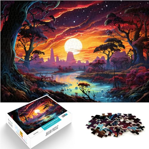 Spielgeschenk Puzzle Fantasie-Farblandschaft 500 Teile Puzzle Holzpuzzle Lernspiele Heimdekorationspuzzle. (38 x 52 cm) von AITEXI