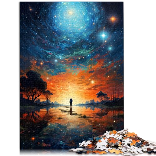 Spielzeug-Puzzle, abstraktes Gemälde von Sternen und Himmel, 300 Teile, Holzpuzzle, Puzzle für Lernspiele, Herausforderungsspielzeug (26 x 38 cm) von AITEXI