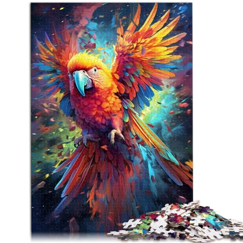 Spielzeug-Puzzle, bunter Psychedelischer Papagei für Erwachsene, 1000 Teile, Puzzle-Geschenke, Holzpuzzle, Lernpuzzle-Spiel zum Geburtstag, Weihnachten (50 x 75 cm) von AITEXI