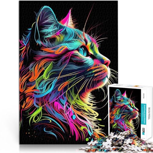 Teenager 1000-teiliges Puzzle für Lernspiel-Herausforderungsspielzeug Bunte Katze Niedliche Katze einzigartiges Herausforderungsspiel38x26cm Teenager 1000-teiliges Puzzle für Lernspiel-Herausforderungsspielzeug Bunte Katze Niedliche Katze einzigartiges Herausforderungsspiel38x26cm von AITEXI