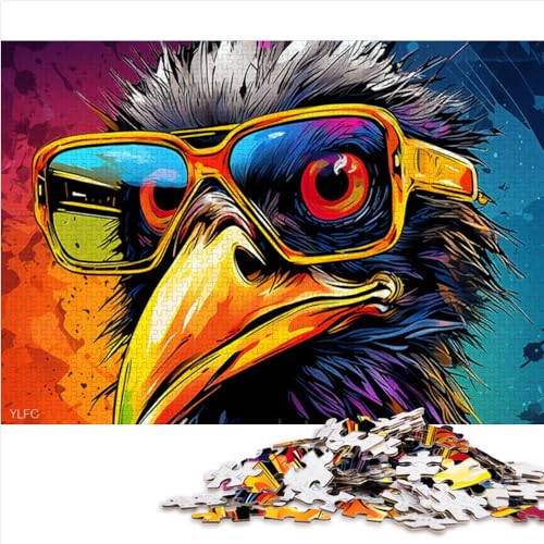 Tier-Spatz-Puzzle für Erwachsene, 1000 Teile, Puzzle für Erwachsene, Premium-Recycling-Brettpuzzle für Erwachsene, Lernspiel für Erwachsene Kinder (26 x 38 cm) von AITEXI