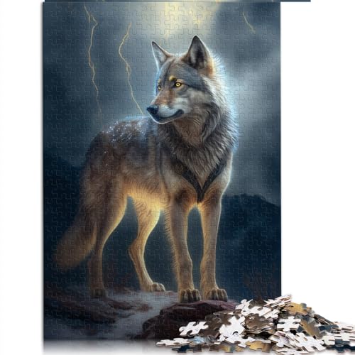 Wolf 1000-teiliges Puzzle für Erwachsene und Kinder, recycelter Karton, Stressabbau, schwierige Herausforderung, 10,27 x 14,96 Zoll von AITEXI