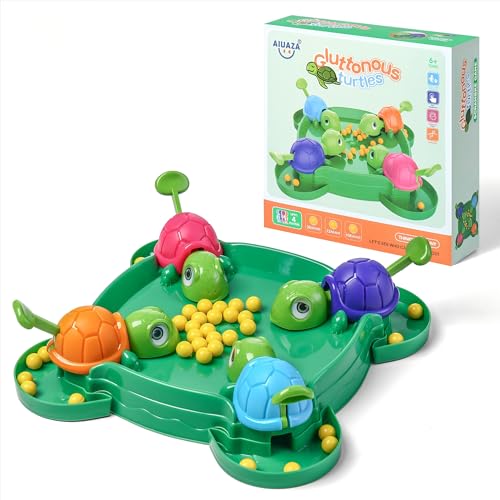 AIUAZA Hungry Turtle Chessboard Game Hungry Box Schachbrettspiel Schildkröte essen Bohnen Schachbrettspiel Party und Party Familie Spielzeug 2-4 Personen Spiele (108 Bohnen) von AIUAZA