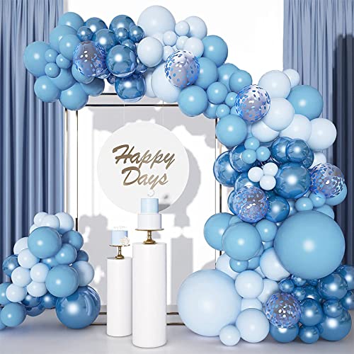 Luftballon Girlande,111 Stück Luftballon Girlande Blau Kit,5/10/12/18 Zoll Luftballons bunte,mit Konfetti Ballon für Baby Shower Geburtstag Party Hochzeit Dekorationen von AIXIMA