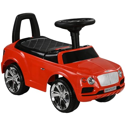 AIYAPLAY Bentley Bentayga Rutschauto, Rutscherfahrzeug mit Hupe und Musik, Kinderfahrzeug, Kinderauto mit Kippschutz für Kinder ab 18 Monaten Rot 67 x 29 x 39 cm von AIYAPLAY