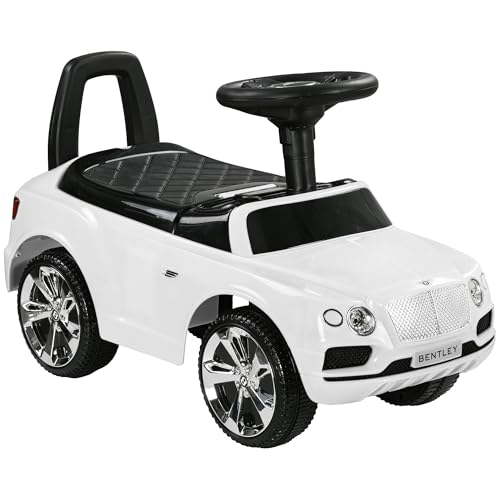 AIYAPLAY Bentley Bentayga Rutschauto, Rutscherfahrzeug mit Hupe und Musik, Kinderfahrzeug, Kinderauto mit Kippschutz für Kinder ab 18 Monaten Weiß 67 x 29 x 39 cm von AIYAPLAY