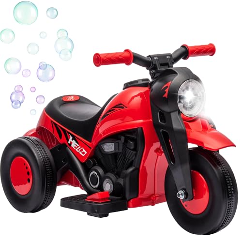 AIYAPLAY Elektro Kindermotorrad, 6V Elektromotorrad mit Seifenblasenmaschine, Musik, Scheinwerfer, Kindermotorrad mit Vorwärts-, Rückwärtsfunktion, Dreirad für 2-5 Jahre Kinder, Rot AIYAPLAY Elektro Kindermotorrad, 6V Elektromotorrad mit Seifenblasenmaschine, Musik, Scheinwerfer, Kindermotorrad mit Vorwärts-, Rückwärtsfunktion, Dreirad für 2-5 Jahre Kinder, Rot von AIYAPLAY