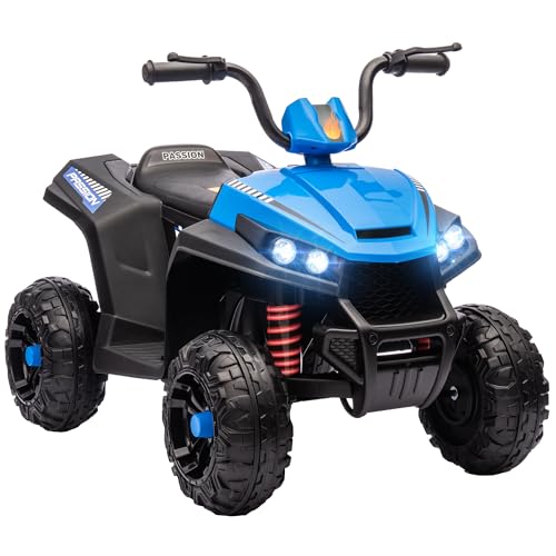 AIYAPLAY Elektro Quad für Kinder 12V Kinderquad mit 4-Rad-Federung, MP3-Musikplayer, Kinderfahrzeug mit Scheinwerfer, Vorwärts- und Rückwärtsgang, für 3-5 Jahre Kinder, 5 km/h, Metall, Blau von AIYAPLAY