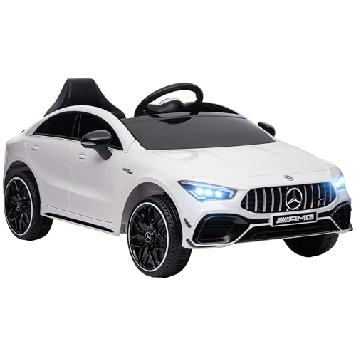 AIYAPLAY Elektroauto Kinder Mercedes-AMG CLA 45 Batteriebetriebenes Auto 12V 2 Motoren Elektrofahrzeug Kind 3-6 Jahre - Fernbedienung 2,4G, Geschwindigkeit 3-5 km/h, LED-Scheinwerfer und Soundeffekte, von AIYAPLAY