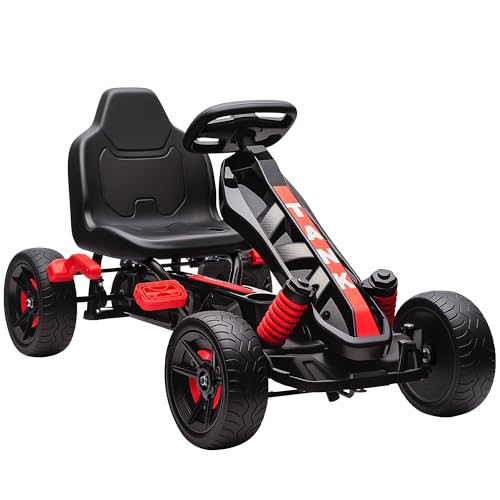 AIYAPLAY Gokart Tretauto mit Handbremse, Automatisches Kupplungssystem, Vor- und Rückwärtsgang, Tretfahrzeug mit rutschfest Eva-Räder Kinderfahrzeug Pedal-Gokart für Kinder 3-6 Jahren Rot AIYAPLAY Gokart Tretauto mit Handbremse, Automatisches Kupplungssystem, Vor- und Rückwärtsgang, Tretfahrzeug mit rutschfest Eva-Räder Kinderfahrzeug Pedal-Gokart für Kinder 3-6 Jahren Rot von AIYAPLAY
