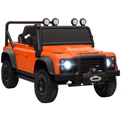 AIYAPLAY Kinder Elektroauto, Land Rover Defender 110 SVX 12V 7Ah Kinderauto mit Fernbedienung, 2 Motor, Kinderfahrzeug mit Softstart, Soft Stopp, 4 Stoßdämpfer, Hupe, MP3, Licht für 3-5 Jahre Orange AIYAPLAY Kinder Elektroauto, Land Rover Defender 110 SVX 12V 7Ah Kinderauto mit Fernbedienung, 2 Motor, Kinderfahrzeug mit Softstart, Soft Stopp, 4 Stoßdämpfer, Hupe, MP3, Licht für 3-5 Jahre Orange von AIYAPLAY
