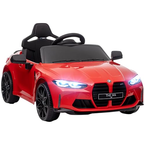 AIYAPLAY Kinder Elektroauto 12V Kinderauto mit 2,4G-Fernbedienung, Federung, Sanft-Start, Elektrofahrzeug mit MP3, USB, LED-Lichte, Hupe, 3-5 km/h, für Kinder 3-5 Jahre, Rot von AIYAPLAY