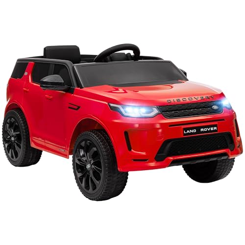 AIYAPLAY Kinder Elektroauto 12V Land Rover Discovery Sport Kinderauto mit 2,4G Fernbedienung, Musik, Hupe, Elektrofahrzeug mit LED-Lichtern, USB/MP3-Anschluss, 3-5 km/h, für Kinder 3-6 Jahre, Rot von AIYAPLAY