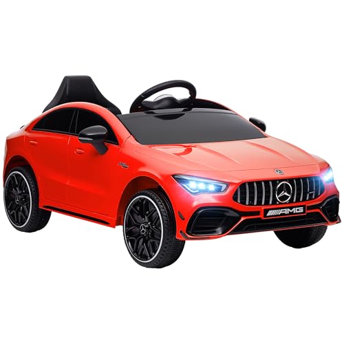 AIYAPLAY Kinder Elektroauto Mercedes-Benz AMG CLA 45, 12V Kinderauto mit 2,4GHz Fernbedienung, Musik, Elektrofahrzeug mit Leuchte, USB/MP3-Anschluss, Kinderfahrzeug mit Hupe, für 3-6 Jahre, Rot von AIYAPLAY