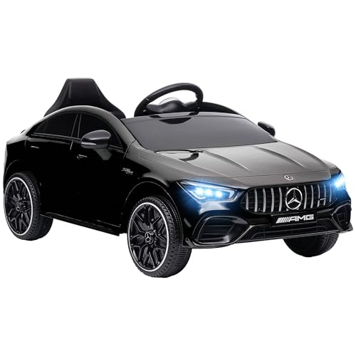 AIYAPLAY Kinder Elektroauto Mercedes-Benz AMG CLA 45, 12V Kinderauto mit 2,4GHz Fernbedienung, Musik, Elektrofahrzeug mit Leuchte, USB/MP3-Anschluss, Kinderfahrzeug mit Hupe, für 3-6 Jahre, Schwarz von AIYAPLAY