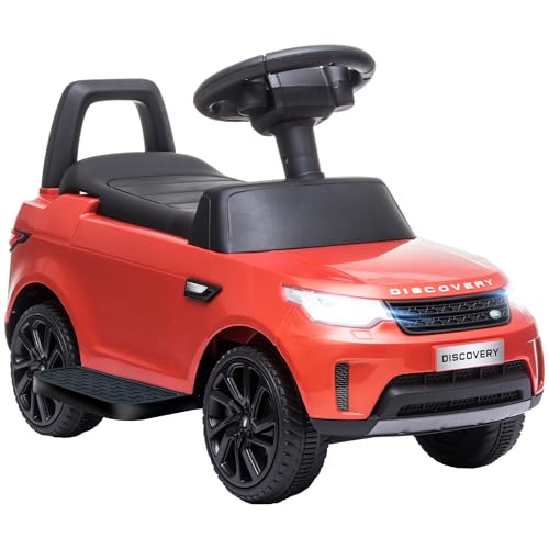 AIYAPLAY Kinder-Elektroauto mit Land Rover-Lizenz, Elektrofahrzeug mit 6-V-Batterie, rutschiges Kinder-Trägerauto mit Scheinwerfern, Hupe und Musik, für 18 bis 60 Monate - rot von AIYAPLAY