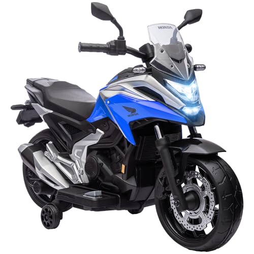 AIYAPLAY Kinder-Elektromotorrad Trägermotorrad Honda für Kinder 3-6 Jahre mit Musik, Scheinwerfer - Kinder-Elektroauto mit 2 Antriebsrädern - ABM. 107L x 46l x 75H cm blau von AIYAPLAY