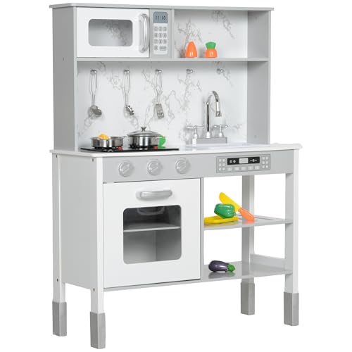 AIYAPLAY Kinderküche Spielküche mit Elektroherd, Mikrowelle, Spüle & Wasserhahn Spielzeugküche Puppenküche mit Kochgeschirrset Spielzeug für Kinder Geschenk für Mädchen Jungen 3-8 Jahren Weiß AIYAPLAY Kinderküche Spielküche mit Elektroherd, Mikrowelle, Spüle & Wasserhahn Spielzeugküche Puppenküche mit Kochgeschirrset Spielzeug für Kinder Geschenk für Mädchen Jungen 3-8 Jahren Weiß von AIYAPLAY