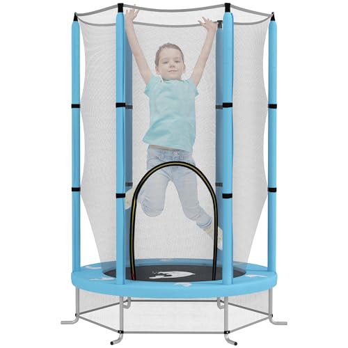 AIYAPLAY Kindertrampolin Ø140cm Outdoor Trampolin für Kinder mit Sicherheitsnetz Reißverschluss Gummiseil Randabdeckung, Gartentrampolin mit Wolken-Muster, für Indoor und Outdoor AIYAPLAY Kindertrampolin Ø140cm Outdoor Trampolin für Kinder mit Sicherheitsnetz Reißverschluss Gummiseil Randabdeckung, Gartentrampolin mit Wolken-Muster, für Indoor und Outdoor von AIYAPLAY
