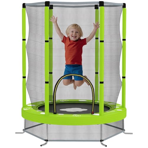 AIYAPLAY Kindertrampolin Ø140cm Outdoor Trampolin für Kinder mit Sicherheitsnetz Reißverschluss Gummiseil Randabdeckung, Gartentrampolin mit Wolken-Muster, für Indoor und Outdoor AIYAPLAY Kindertrampolin Ø140cm Outdoor Trampolin für Kinder mit Sicherheitsnetz Reißverschluss Gummiseil Randabdeckung, Gartentrampolin mit Wolken-Muster, für Indoor und Outdoor von AIYAPLAY
